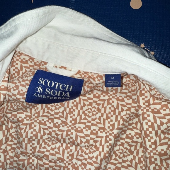 NWT Scotch & Soda White Denim Overshirt medium relaxed fit - Picture 8 of 9